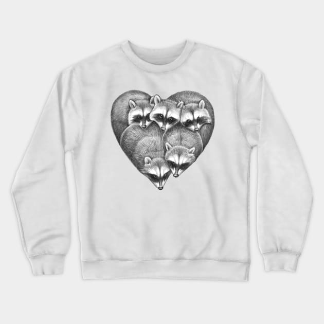 Heart from raccoons Crewneck Sweatshirt by NikKor